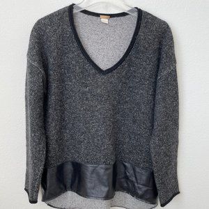 Zoe Couture Wool Cashmere V Neck Sweater Multi Textured